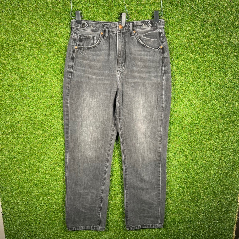 Böhme Faded Black High Rise Straight Leg Jeans Womens Size 27 Premium Denim